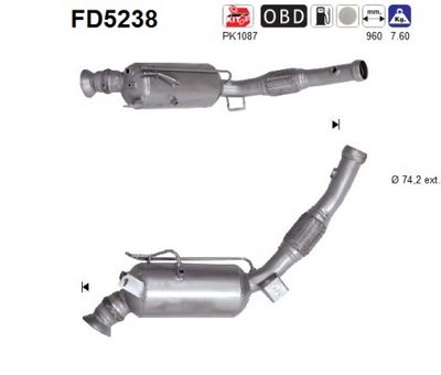 Soot/Particulate Filter, exhaust system AS FD5238