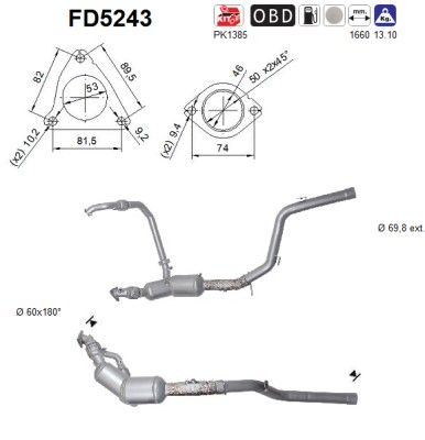 AS FD5243 Soot/Particulate Filter, exhaust system
