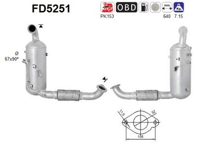 Soot/Particulate Filter, exhaust system AS FD5251