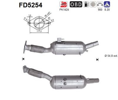 Soot/Particulate Filter, exhaust system AS FD5254