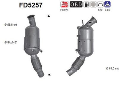 Soot/Particulate Filter, exhaust system AS FD5257