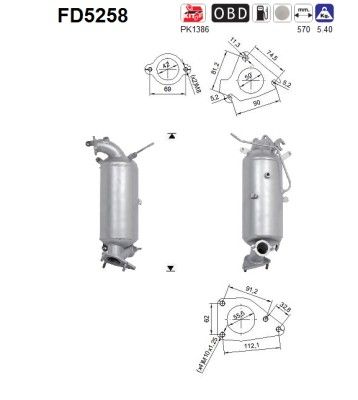 Soot/Particulate Filter, exhaust system AS FD5258