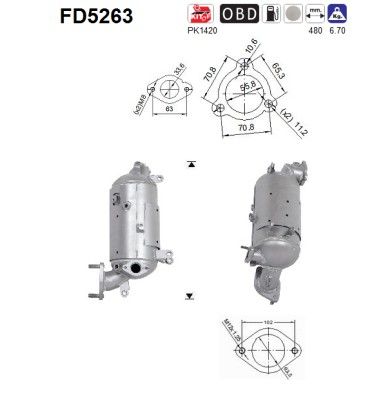 AS FD5263 Soot/Particulate Filter, exhaust system