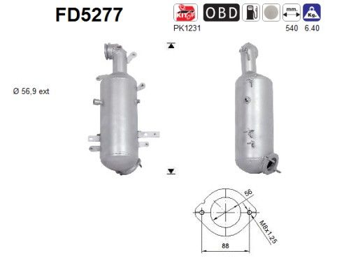 AS FD5277 Soot/Particulate Filter, exhaust system