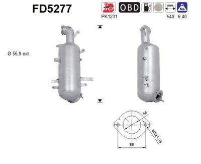 Soot/Particulate Filter, exhaust system AS FD5277