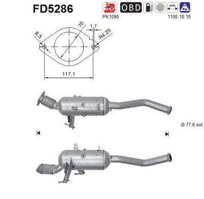 Soot/Particulate Filter, exhaust system AS FD5286
