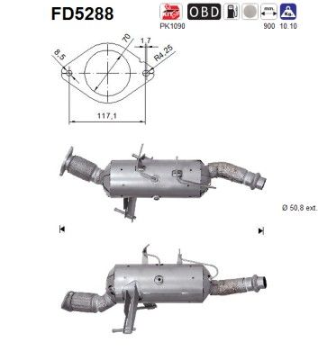 Soot/Particulate Filter, exhaust system AS FD5288