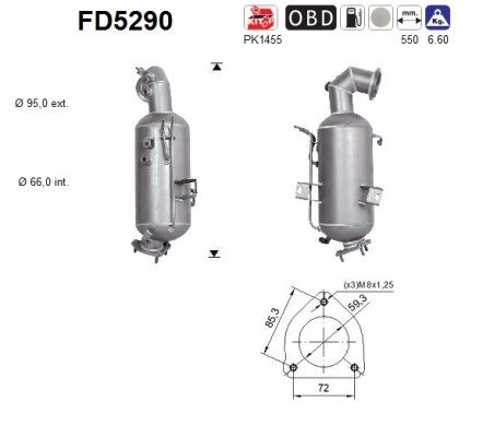 AS FD5290 Soot/Particulate Filter, exhaust system