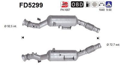 Soot/Particulate Filter, exhaust system AS FD5299