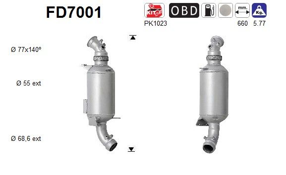 AS FD7001 Soot/Particulate Filter, exhaust system