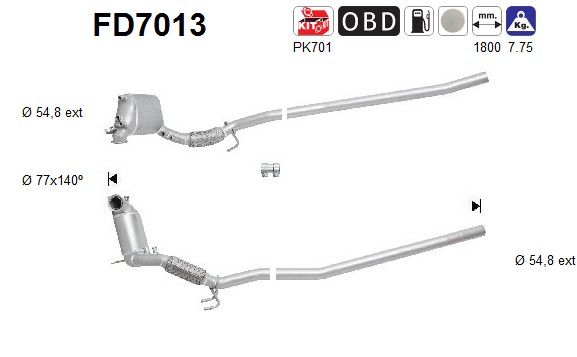 AS FD7013 Soot/Particulate Filter, exhaust system