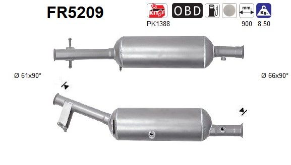 AS FR5209 Soot/Particulate Filter, exhaust system