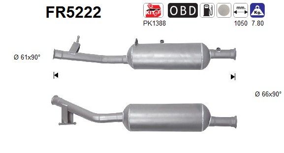 AS FR5222 Soot/Particulate Filter, exhaust system
