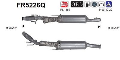 Soot/Particulate Filter, exhaust system AS FR5226Q