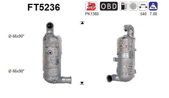 AS FT5236 Soot/Particulate Filter, exhaust system
