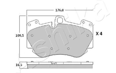 Brake Pad Set, disc brake ASHIKA 50-00-0919