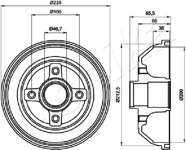 ASHIKA 56-00-0408 Brake Drum