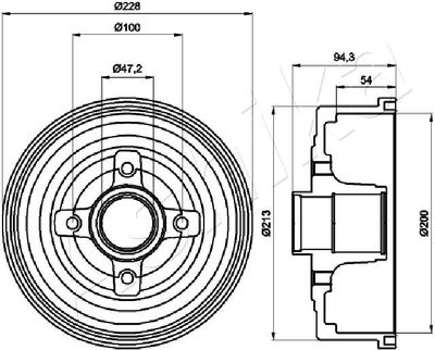 Brake Drum ASHIKA 56-00-0412