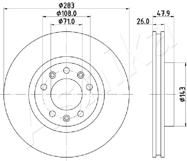 ASHIKA 60-00-0637 Brake Disc