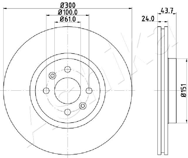 ASHIKA 60-00-0705 Brake Disc
