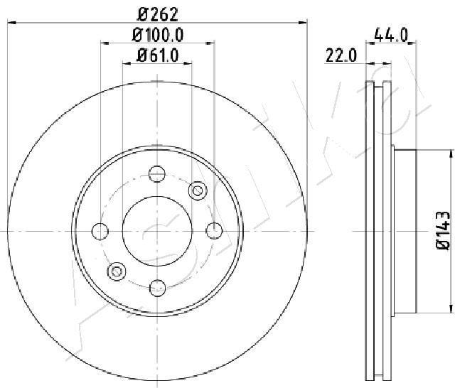 ASHIKA 60-00-0709 Brake Disc