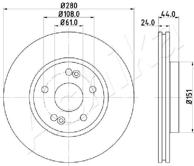 ASHIKA 60-00-0710 Brake Disc