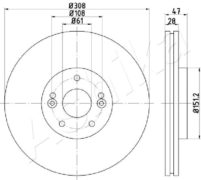ASHIKA 60-00-0713 Brake Disc