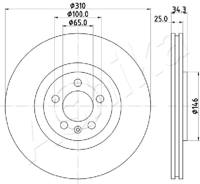 ASHIKA 60-00-0900 Brake Disc