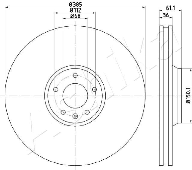 ASHIKA 60-00-0928 Brake Disc