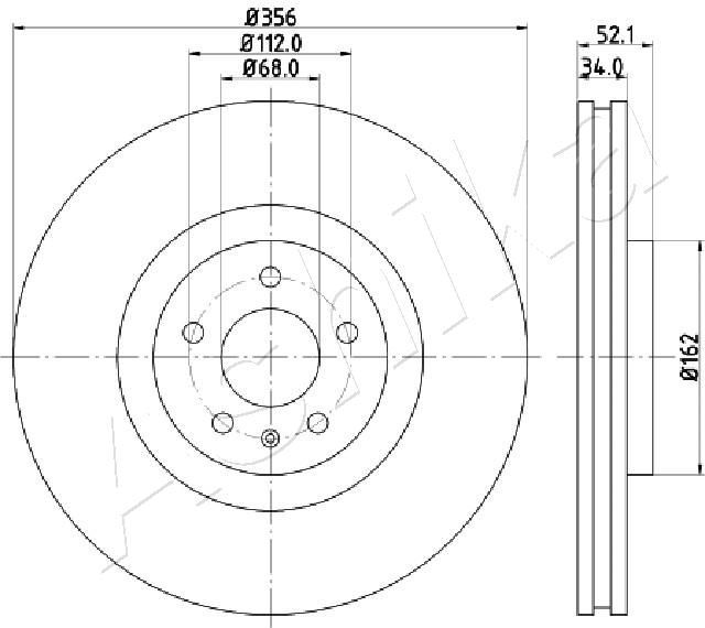 ASHIKA 60-00-0929 Brake Disc