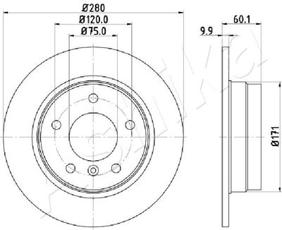 Brake Disc ASHIKA 61-00-0107