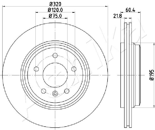 ASHIKA 61-00-0110 Brake Disc