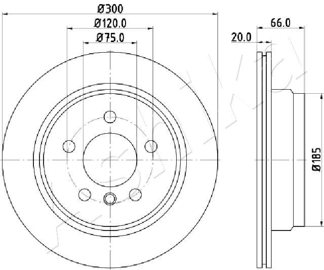 ASHIKA 61-00-0116 Brake Disc