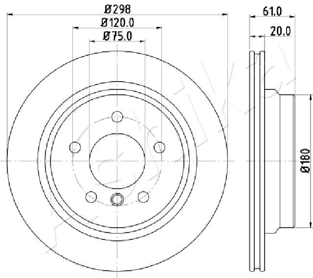 ASHIKA 61-00-0120 Brake Disc