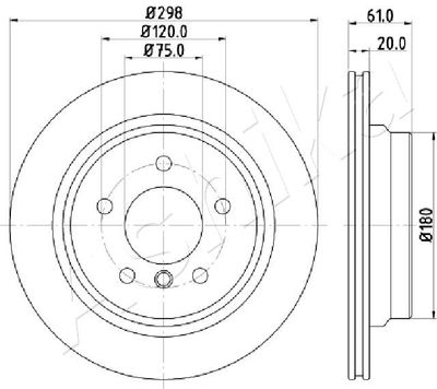 Brake Disc ASHIKA 61-00-0120