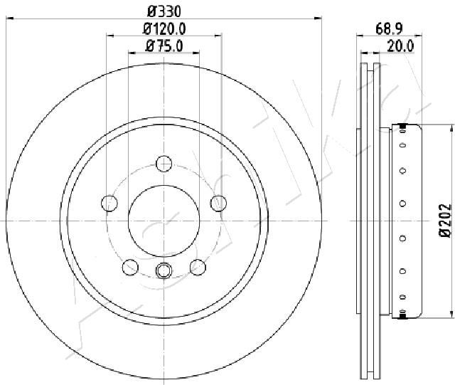 ASHIKA 61-00-0123 Brake Disc