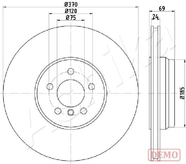 ASHIKA 61-00-0127C Brake Disc