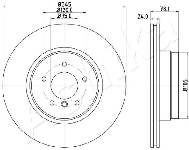 ASHIKA 61-00-0130 Brake Disc