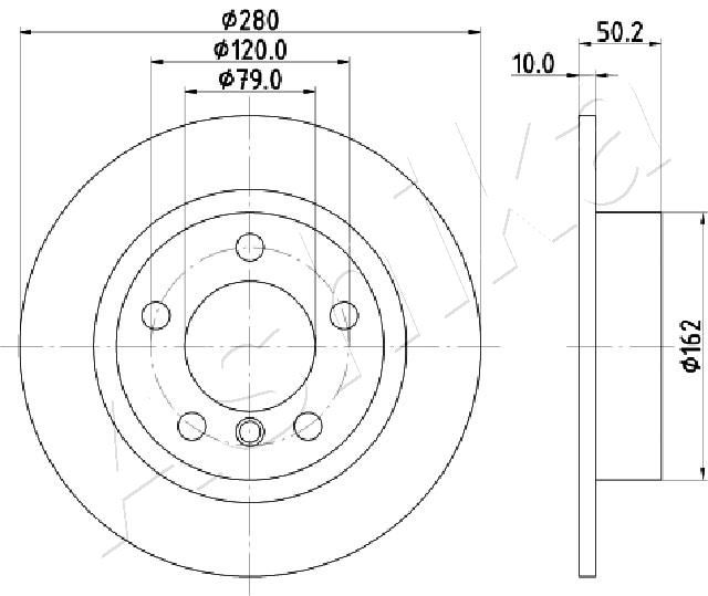 ASHIKA 61-00-0134 Brake Disc