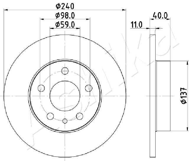 ASHIKA 61-00-0209 Brake Disc