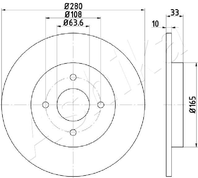 ASHIKA 61-00-0304 Brake Disc