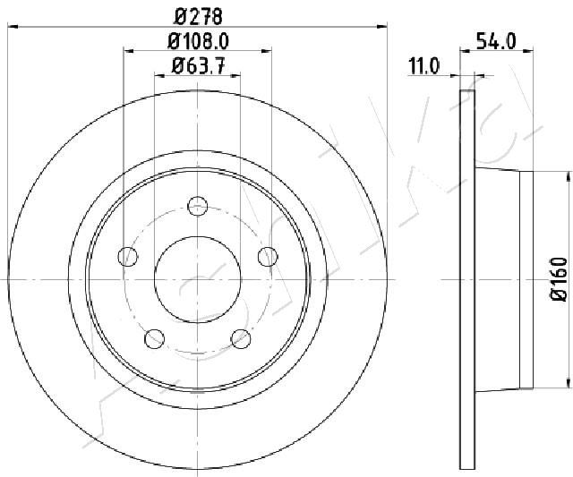 ASHIKA 61-00-0311 Brake Disc