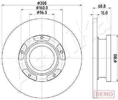 Brake Disc ASHIKA 61-00-0312C