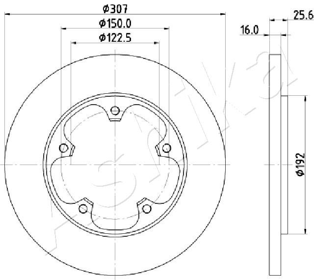 ASHIKA 61-00-0313 Brake Disc