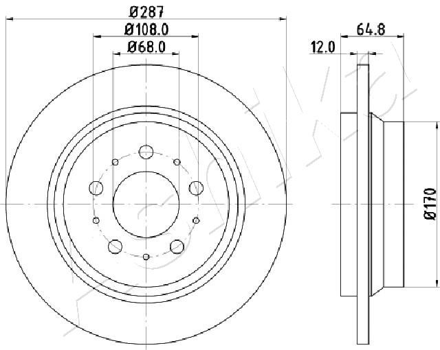 ASHIKA 61-00-0321 Brake Disc
