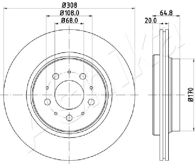 ASHIKA 61-00-0326 Brake Disc