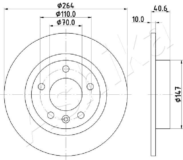 ASHIKA 61-00-0400 Brake Disc