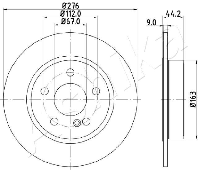 ASHIKA 61-00-0502 Brake Disc