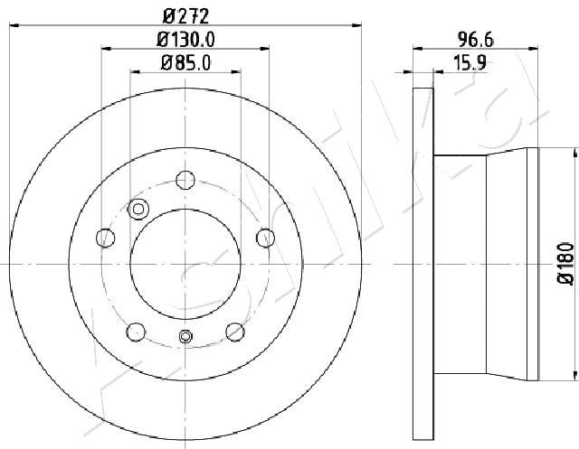 ASHIKA 61-00-0526 Brake Disc