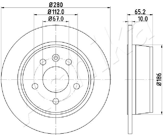 ASHIKA 61-00-0530 Brake Disc